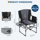Oversized Directors Camping Chair for Adults, Heavy Duty Folding Camping Chair Supports 400 LBS, Portable Lawn Chair with Side Table & Side Pocket, Lightweight Outdoor Chair for Camping, Sports