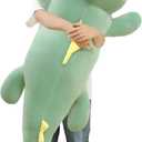32" Giant Dinosaurs Plush Toy Pillow, Cute Dinosaur Stuffed Animals Doll, Soft Back Cushion Big Dinosaur Plushies, Gift for Kids Boys, Birthdays, Valentine's (Green)