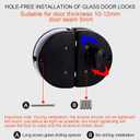 Glass Door Lock with Stainless Steel Double Bolts Swing Push, Double Sliding Door Lock Access Office Door Lock Security with 3 Keys,Fits on 0.39 to 0.47 inch Thickness Glass (Black)