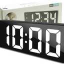 Peking Alarm Clocks for Bedrooms with Temperature Display, Snooze, LED Time, Adjustable Brightness USB Charger Ports Desk Alarm Clocks for Bedroom Decor 12/24Hr (Black)