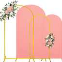 7.2FT, 6FT Wedding Arch Stand and Matching Dusty Rose Spandex Fitted Backdrop Cover Set, Round Top Chiara Stands for Birthday Party Baby Shower Decor (Dusty Rose)