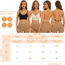 Low Back Bra for Women Wirefree Seamless Bra Backless Multiway Straps Convertible Halter Bra with Padded Removeable (Teal), X-Large