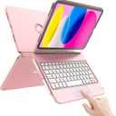 TaIYanG for iPad A16 11th 10th Generation Case with Keyboard 11 inch 2025&10.9 inch 2022,Touch Trackpad Keyboard Case for 10th Generation-360 Rotate,Pencil Holder,Keyboard for iPad 10th Gen,Rose Gold