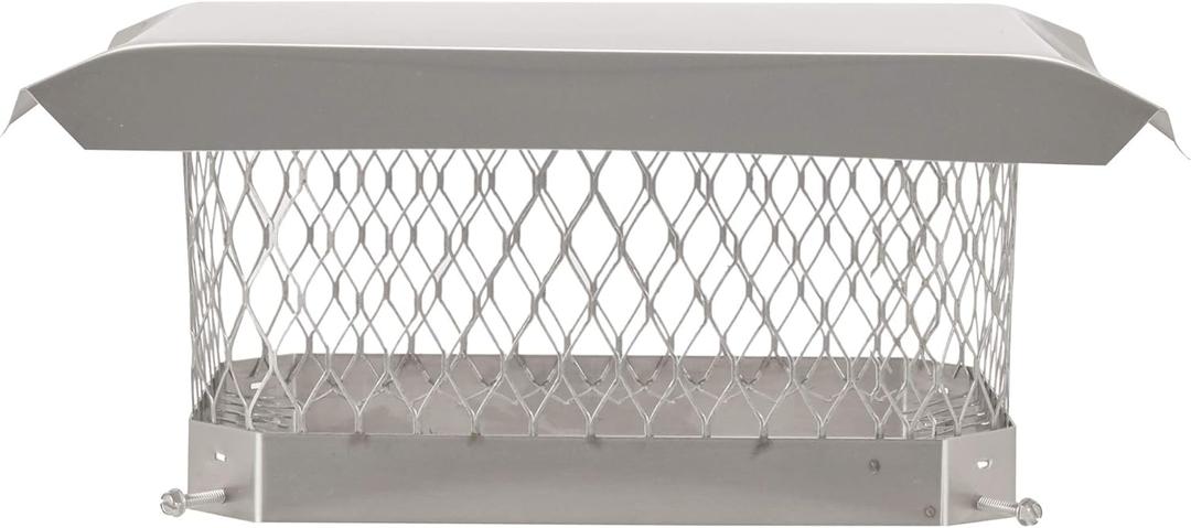 Shelter 9"x 13" Single Flue Bolt-On Chimney Cap, Fully Assembled, Stainless Steel