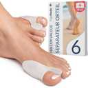 YOGAMEDIC Bunion Corrector Toe Separator - 6-Piece Soft Silicone Pads for Big Toe Relaxation & Hallux Valgus Support - BPA-Free One-Size Protector for Overlapping Toes Unisex