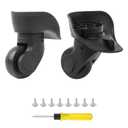 BQLZR Black Luggage Wheels Replacement Plastic Left & Right Swivel Luggage Suitcase Caster Wheels with 4 Holes,Hole Pitch (1.3"/1.54"/1.77"/1.18") 360 Degree Rotation (W041-2-Small)