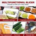 Multifunctional Vegetable Cutter, 2025 Stainless Steel Double-layer Slicer, Cabbage Slicer Shredder, Stainless Steel Shredder Knife,Shredders Knife for VegetablesStainless Steel Vegetable Cutter