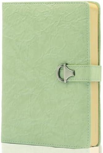 Hoci Poci Journal for Men, Vintage Leather Diary for Writing, A5 240 Kraft Pages College Ruled Notebook, Personal Planner Organizer Gift (Grayish Green) 2 Packs