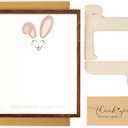 5 x Easter Bunny Footprints, Baby First Easter, Newborn Footprint Kit, Baby Keepsake, Some-Bunny Loves You, Framed Gift for New Mom, Nursery Decor, Infant Memory DIY Footprint Art Display (Wood Brown)