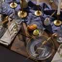 R-kay 100 Pack Clear Plastic Plates - 6.25 IN Hammered Gold Rimmed Sturdy, Durable And Extra Heavy duty Gold Plastic Dessert Plates Disposable - Ideal For Appetizer And And For Desserts.