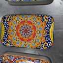 vancasso Serving Platters Set of 3, 12" Inch Rectangular Trays - Extra Large, Ceramic Bohemian Serving Dish for Entertaining Food, Microwave & Dishwasher Safe, Vintage