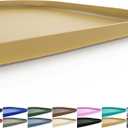 SMILOOL Silicone Pet Feeding Mat with Raised Edge for Food and Water, Dog Bowl Mats, Cat Bowls Placemat with High Lip for Floor Waterproof, Rubber Tray for Cats and Dogs 22 x 14 x0.8 Beige