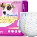 HONEY CARE All-Absorb Disposable Female Dog Diapers Small Size, Improved, 40 Count, Super Absorbent, Breathable, Wetness Indicator (Pack of 1, 40 Count Total)