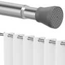 Tension curtain rod Silver Tension rods for windows 28 to 48 inch Spring Rod curtain rod (28" to 50.0"-1Pcs, Grey.)