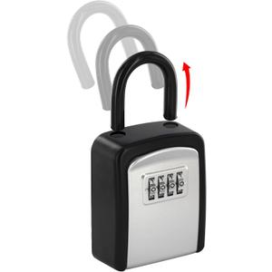 THIRARD Key Lock Box – Portable & Wall-Mounted Key Safe, Weatherproof & Secure Combination Lockbox, Heavy-Duty Key Storage for Home, Airbnb, Rentals, Office, and Emergency Access