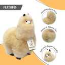 Alpaca Stuffed Animal 12 inch. Cute, Soft and Cuddly Alpaca Plush Toy Handcrafted on Real Alpaka Natural Fur (12 inches, Beige)
