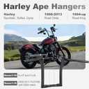 MoKitDora Sportster Dyna Softail 12" Rise Ape Hangers Handlebar Meathook Bars 1-1/4" Fat 1" Clamp for Harley XL 883/1200,1994-up Road King & 1998-2013 Road Glide, Black