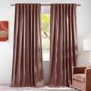 NICETOWN Velvet Curtains Blackout for Girls Room, Rod Pocket & Back Tab Room Darkening Thermal Insulated Window Treatments Luxury for Living Room, Rose Wild, 2 Panels, W52 x L96
