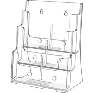 FUCDTEFC Acrylic Brochure Holder 8.5x11, Clear 3 Tier Magazine Holder Brochure Display Stand With Removable Divider for 4 x9 Inch Literature Pamphlet Flyer Holder for Wall Mount or Countertop