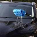 SCRUBIT 12" Car Wash Brush with Soft Bristles for Car Truck Boat Deck & House Cleaning, Exterior Washing Brush Connects with Pole & Hose Storage Bag Included (Blue)