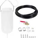 Auxiliary Gas Fuel Tank Universal Motorcycle Gas Tank Repair Tool Kit Auxiliary Fuel Tank 1L with Fuel Hose,Cut Off Valve and Lid with Air Outlet