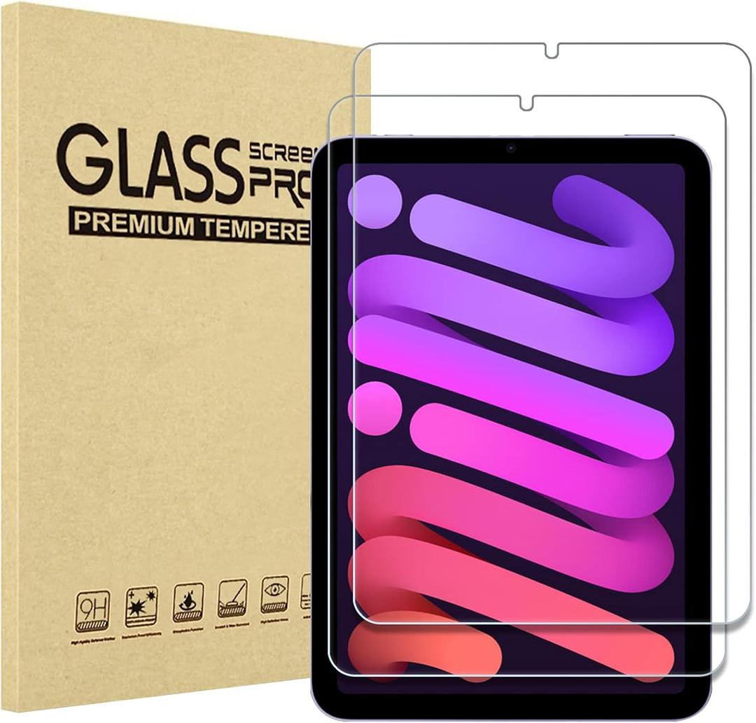 ProCase 2 Pack Screen Protector for iPad Mini 7 (A17 Pro) 2024 & Mini 6 2021 8.3 inch, Tempered Glass for iPad Mini 7th/6th Generation A2993 A2995 A2996, Case Friendly -Clear