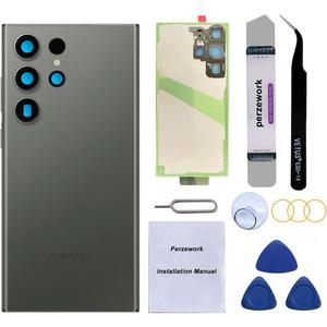 OEM Rear Back Glass Replacement for Samsung Galaxy S23 Ultra 6.8 inches with Reparing Toolkit and Manual (Green)