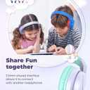 iClever HS19 Kids Headphones for School with Microphone, Safe Volume Limiter 74/85dBA, Over-Ear Girls Boys Headphones for Kids with FunShare Foldable Wired for iPad/Travel (Purple)