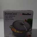 Mueller 6 Quart Enameled Cast Iron Dutch Oven, Heavy-Duty Casserole and Braiser Pan with Lid and Knob, Safe for All Cooktops (Gray)