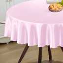 Homiest 6 Pack 60 Inch / 5ft Round Tablecloth Satin Table Cover, Blush Pink Table Cloth Overlay for Wedding Reception Graduation Banquet