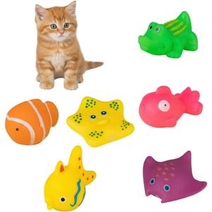 6 Pcs Pool Cat Interactive Toy, Floating Water, Pet Kitten Swimming Bathing Fish, Sensory, for Cats for Endless, Randow Style