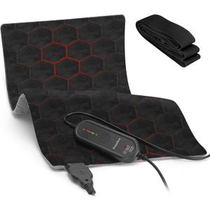 Weighted Premium Heating Pad - Far Infrared & Negative Ion Therapy for Pain Relief in Back, Neck, Shoulders, Knees, 4 Heat Settings, Auto-Off, Machine Washable (12" x 24")