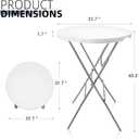 Byliable 32in Cocktail Table White High Top Folding, Portable Bar Height Folding Table Round with Removable Gray Legs, Indoor Outdoor Banquet for Parties, Commercial, Speech, Dining, 3243 in