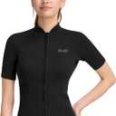 GoldFin Women Wetsuit Top, Womens Short Sleeve Wet Suit Jacket Neoprene Front Zip 2mm Swim Jackets Scuba Swimming Diving Snorkeling Water Aerobics (Medium, Black)