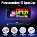 LED Open Sign with Programmable Display, Bluetooth App Control, Multiple Dynamic Effects, for Shop Windows, Cafes, Bars