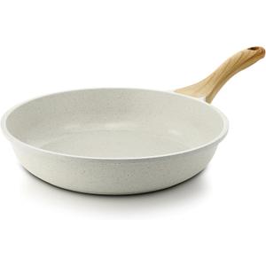 SENSARTE Nonstick Ceramic Frying Pan Skillet, 11 Inch Omelet Pan, Healthy Non Toxic Induction Compatible Egg Pan with Heat Resistant Handle, PTFE and PFAS-Free (11 Inch, White)