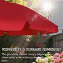 Blissun 6.5ft Patio Umbrella with Push Button Tilt & Height Adjustable, UV50+ Sun Protection with Sturdy Fiberglass Ribs & Iron Pole, Market Umbrella for Outdoor Table Garden Backyard Beach