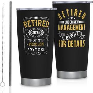 Retirement Gifts For Men 2025, Retirement Tumbler 20oz, Retirements Gifts Coffee Travel Mug For Man, Retirements Gift for male Retired Gift Farewell Cup For Coworker Boss Teacher