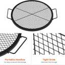 onlyfire Heavy-Duty Steel Round Fire Pit Grill Grate with X-Marks Design