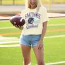 Football Shirts for Women Vintage Team Fan Tshirt Game Day Shirt Oversized Football Season Short Sleeve Tops (XL)