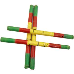 Craftsofindia 4 pcs (2 Pair) Dandiya/Dandia Sticks for Gujarati Garba Dance (Makes Sound)- Wooden Stick for Navaratri Festival Ocassion