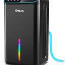 Dehumidifiers for Home (85 OZ Water Tank, 800 sq.ft) Quiet Small Dehumidifier for Basement Bedroom Bathroom with Drain Hose, 3 Gear Timer, Sleep Mode, Auto Shut Off, 7 Color Ambient Light