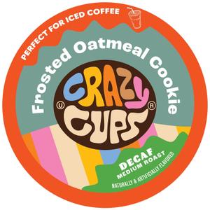 Crazy Cups Flavored Single-Serve Coffee for Keurig K-Cups Machines, Decaf Frosted Oatmeal Cookie, 22 Pods per Box, Best By: 07/30/2026