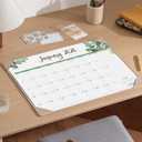 Large Desk Calendar 2026 with Desktop Mat, Cabbrix Desk Pad Calendar 22 x 17 Inch Covering January 2026 to June 2027 for Home Office and School, Leaf