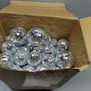 Funtery 100 Pcs Mirror Disco Balls Bulk Assorted Silver Hanging Disco Ball Decor for Home Wedding Birthday Dance Music 70 S Theme Party Christmas Tree Ornaments(0.8'',1.6'',2.4'',3.2'',4'',8'')