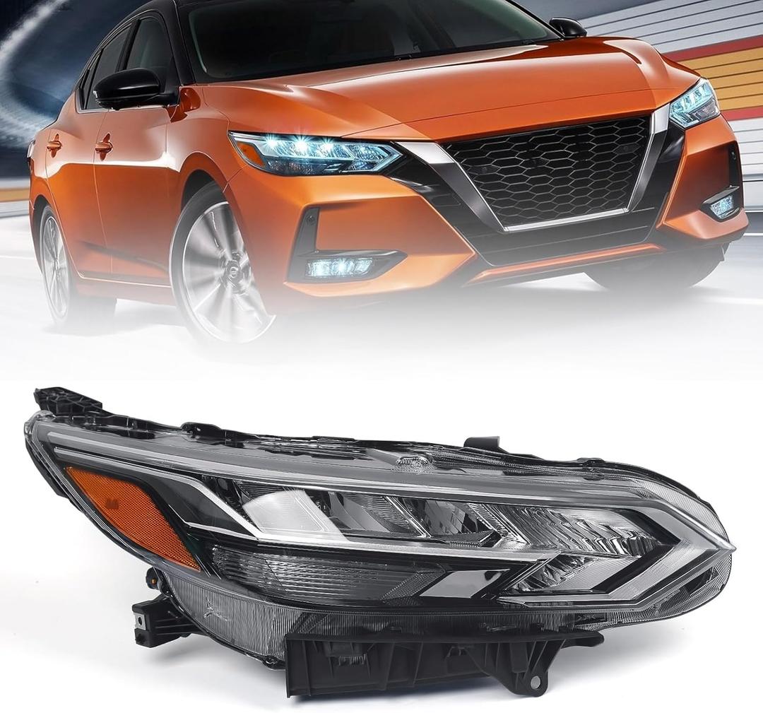 Huray LED Headlight Assembly Fit for Nissan Sentra S/SV 2020 2021 2022 RH Headlamp OE Style Replacement for NI2503277 Right Passenger Side
