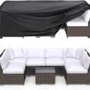 Patio Furniture Covers, Heavy Duty Outdoor Furniture Cover Waterproof, Sectional Sofa Set Coves Table and Chair Set Covers, 62"L42"W28"H (Black)