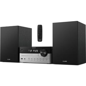 PHILIPS Bluetooth Stereo System for Home with CD Player, MP3, USB, Audio in, FM Radio, Bass Reflex Speaker, 60W, Remote Control Included