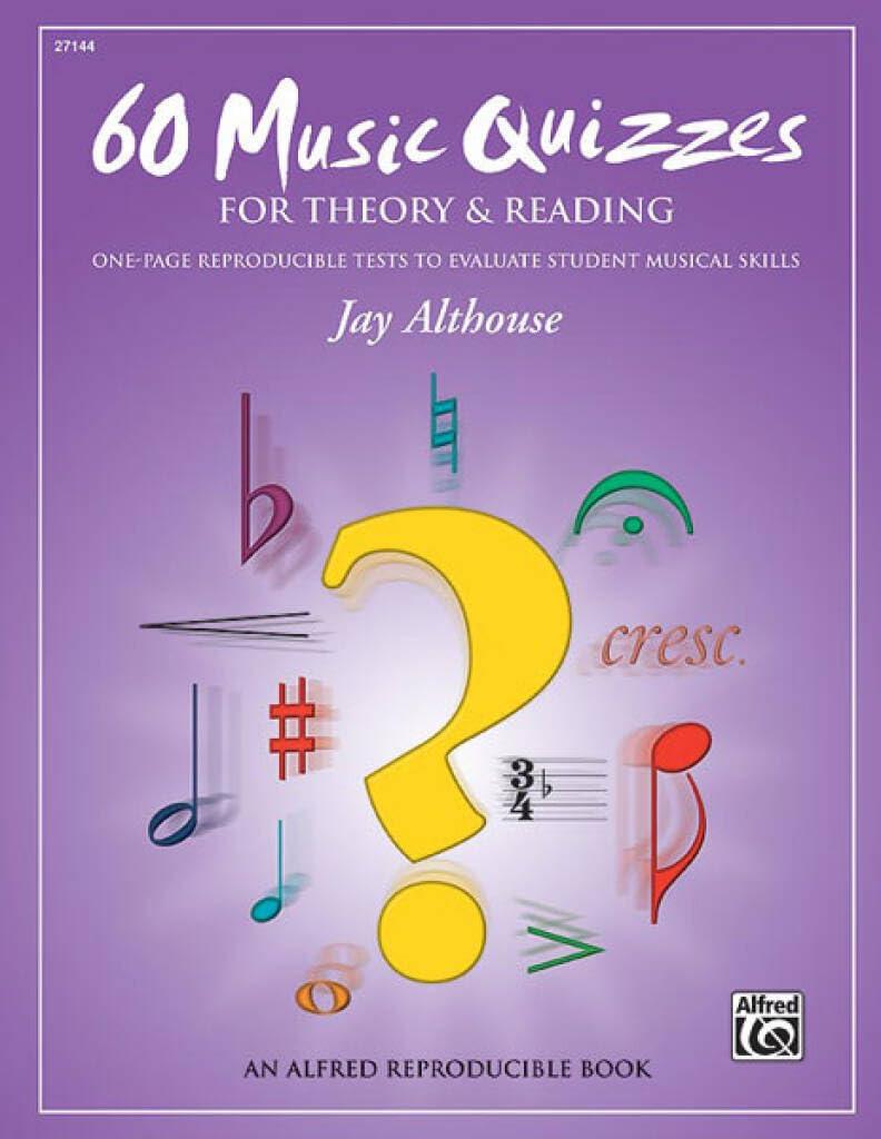 60 Music Quizzes for Theory and Reading: One-page Reproducible Tests to Evaluate Student Musical Skills, Comb Bound Book