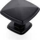 Ravinte 25 Pack Matte Black Kitchen Cabinet Square Knob Single Hole Cabinet Hardware for Dresser Drawer Pulls and Knobs